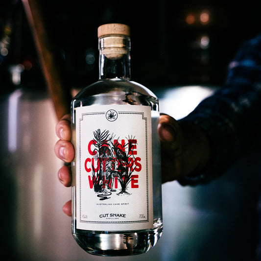 A bottle of cane spirit called Cane Cutters White